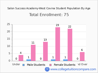 Salon Success Academy-West Covina 2024 Student Population by Age chart