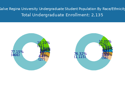 Salve Regina University 2025 Undergraduate Enrollment by Gender and Race chart