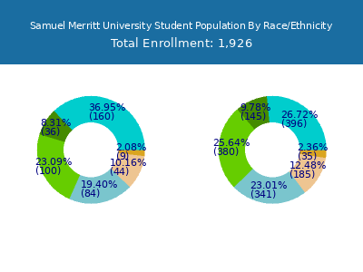 Samuel Merritt University 2025 Student Population by Gender and Race chart