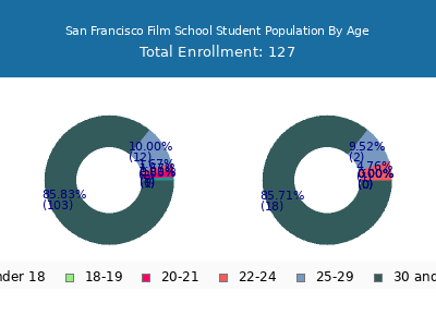 San Francisco Film School 2024 Student Population Age Diversity Pie chart