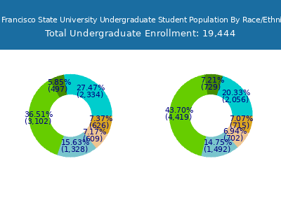 San Francisco State University 2025 Undergraduate Enrollment by Gender and Race chart