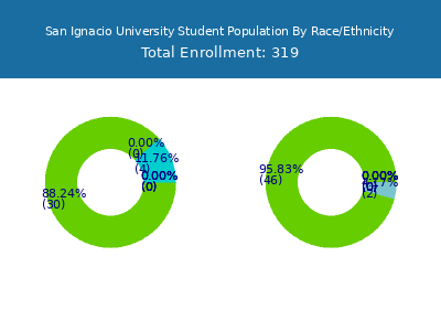 San Ignacio University 2025 Student Population by Gender and Race chart