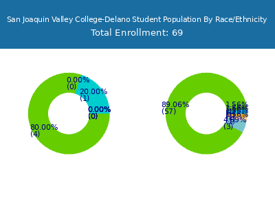 San Joaquin Valley College-Delano 2025 Student Population by Gender and Race chart