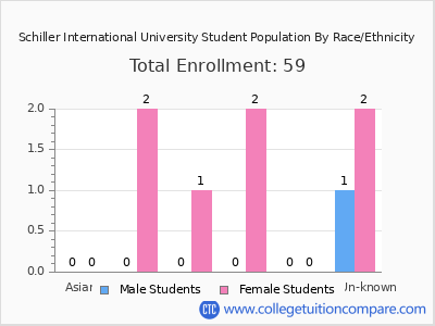 Schiller International University 2025 Student Population by Gender and Race chart