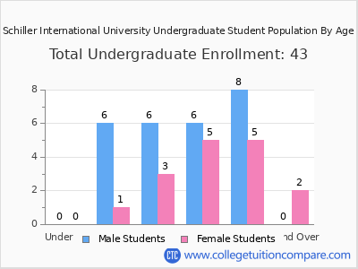 Schiller International University 2025 Undergraduate Enrollment by Age chart