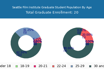 Seattle Film Institute 2024 Graduate Enrollment Age Diversity Pie chart