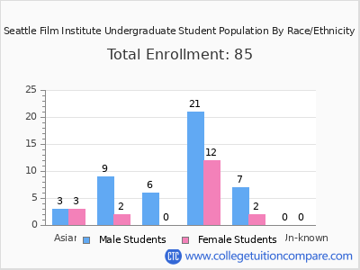 Seattle Film Institute 2025 Undergraduate Enrollment by Gender and Race chart