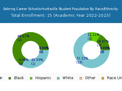 Sebring Career Schools-Huntsville 2023 Student Population by Gender and Race chart