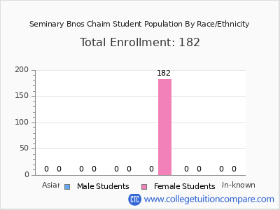 Seminary Bnos Chaim 2025 Student Population by Gender and Race chart