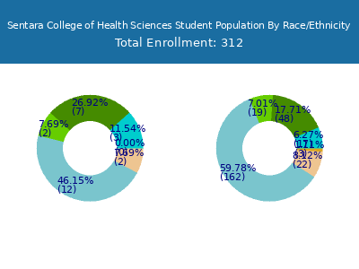 Sentara College of Health Sciences 2025 Student Population by Gender and Race chart