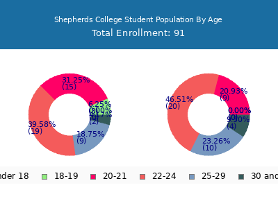Shepherds College 2024 Student Population Age Diversity Pie chart