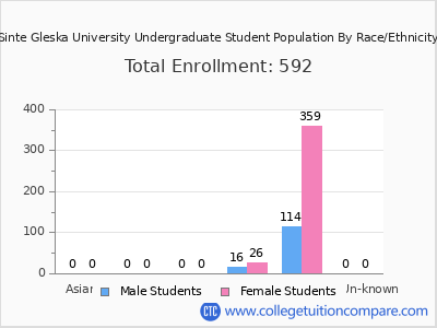 Sinte Gleska University 2025 Undergraduate Enrollment by Gender and Race chart