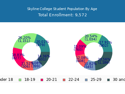 Skyline College 2024 Student Population Age Diversity Pie chart