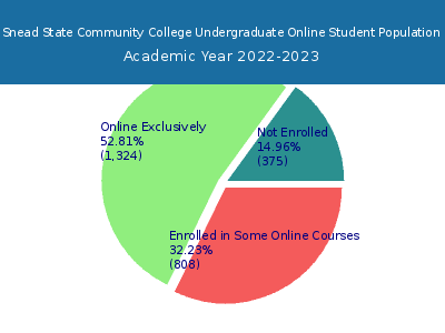Snead State Community College 2023 Online Student Population chart