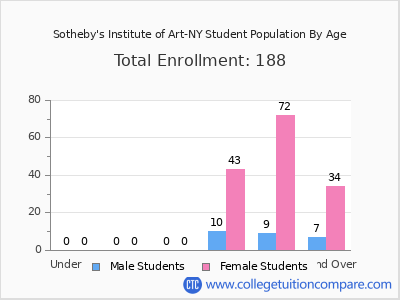 Sotheby's Institute of Art-NY 2024 Student Population by Age chart