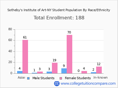 Sotheby's Institute of Art-NY 2025 Student Population by Gender and Race chart