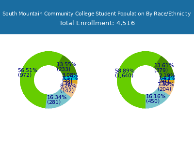 South Mountain Community College 2025 Student Population by Gender and Race chart
