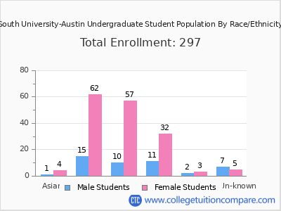 South University-Austin 2025 Undergraduate Enrollment by Gender and Race chart