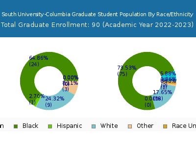 South University-Columbia 2023 Graduate Enrollment by Gender and Race chart