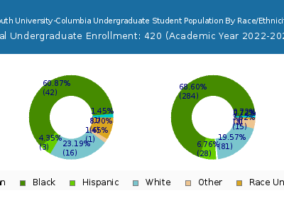 South University-Columbia 2023 Undergraduate Enrollment by Gender and Race chart
