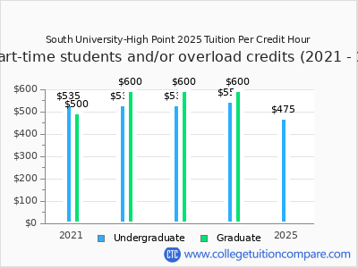 South University-High Point 2025 cost per credit hour chart