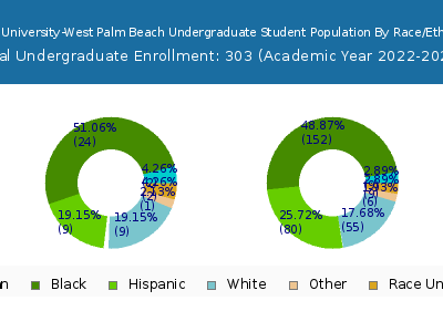 South University-West Palm Beach 2023 Undergraduate Enrollment by Gender and Race chart