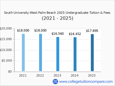 South University-West Palm Beach 2025 undergraduate tuition chart