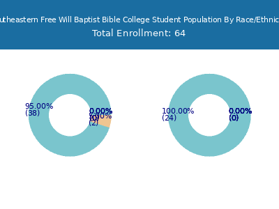 Southeastern Free Will Baptist Bible College 2025 Student Population by Gender and Race chart