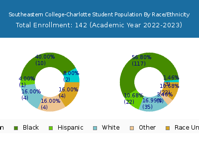 Southeastern College-Charlotte 2023 Student Population by Gender and Race chart