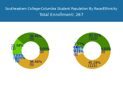 Southeastern College-Columbia 2025 Student Population by Gender and Race chart