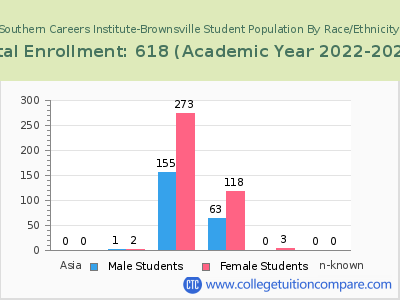 Southern Careers Institute-Brownsville 2023 Student Population by Gender and Race chart