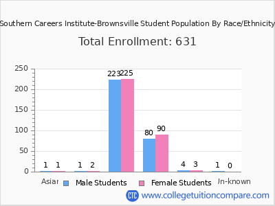Southern Careers Institute-Brownsville 2025 Student Population by Gender and Race chart
