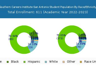 Southern Careers Institute-San Antonio 2023 Student Population by Gender and Race chart