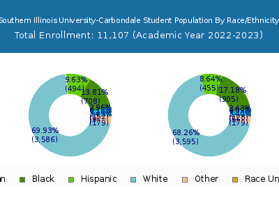 Southern Illinois University-Carbondale 2023 Student Population by Gender and Race chart