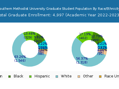 Southern Methodist University 2023 Graduate Enrollment by Gender and Race chart