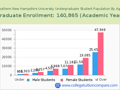 Southern New Hampshire University 2023 Undergraduate Enrollment by Age chart