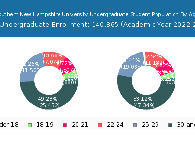 Southern New Hampshire University 2023 Undergraduate Enrollment Age Diversity Pie chart