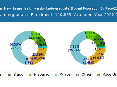 Southern New Hampshire University 2023 Undergraduate Enrollment by Gender and Race chart