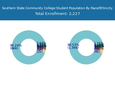 Southern State Community College 2025 Student Population by Gender and Race chart