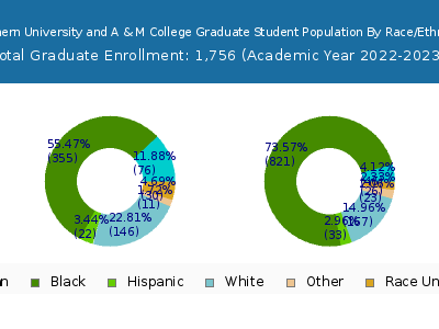 Southern University and A & M College 2023 Graduate Enrollment by Gender and Race chart