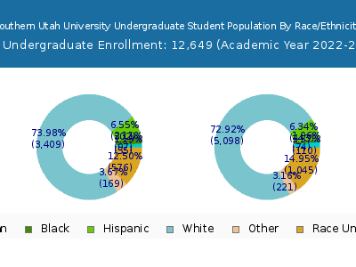 Southern Utah University 2023 Undergraduate Enrollment by Gender and Race chart