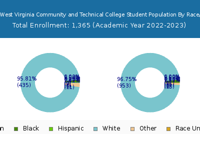 Southern West Virginia Community and Technical College 2023 Student Population by Gender and Race chart