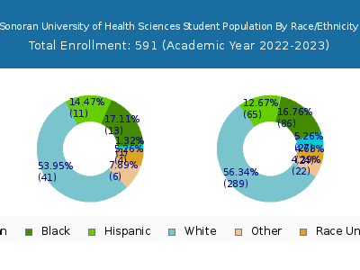 Sonoran University of Health Sciences 2023 Student Population by Gender and Race chart
