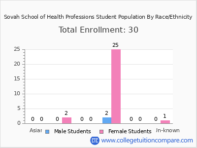 Sovah School of Health Professions 2025 Student Population by Gender and Race chart