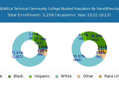 SOWELA Technical Community College 2023 Student Population by Gender and Race chart