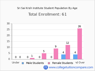 Sri Sai Krish Institute 2024 Student Population by Age chart