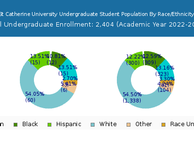 St Catherine University 2023 Undergraduate Enrollment by Gender and Race chart