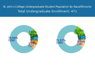 St. John's College 2025 Undergraduate Enrollment by Gender and Race chart