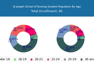 St Joseph School of Nursing 2024 Student Population Age Diversity Pie chart