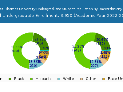 St. Thomas University 2023 Undergraduate Enrollment by Gender and Race chart